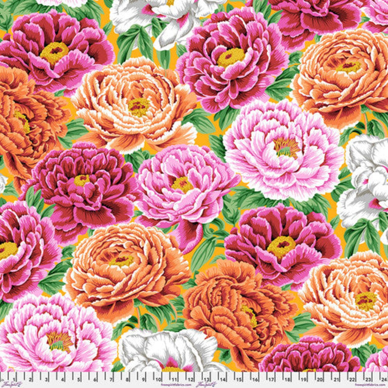 Fabric FreeSpirit Kaffe Fassett Collective Warm Tibetan Peony August 2025 by the Quarter Yard PWPJ136.WARM
